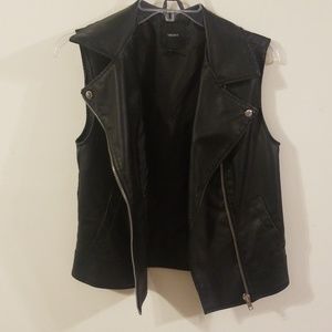Black Faux Leather Vest
